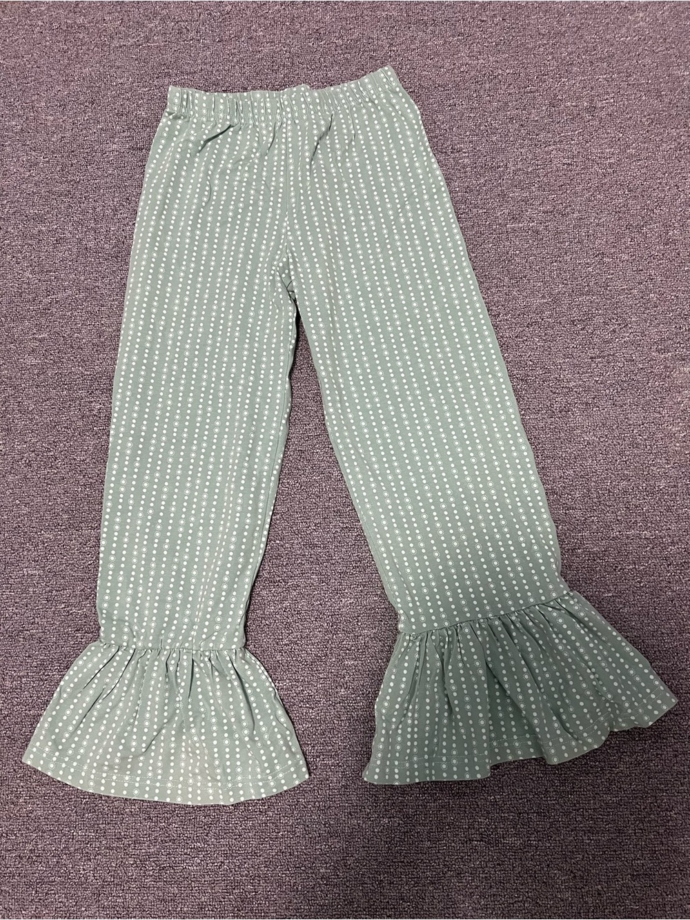 Matilda Jane Sage Green Polka Dot Ruffle Hem Pants